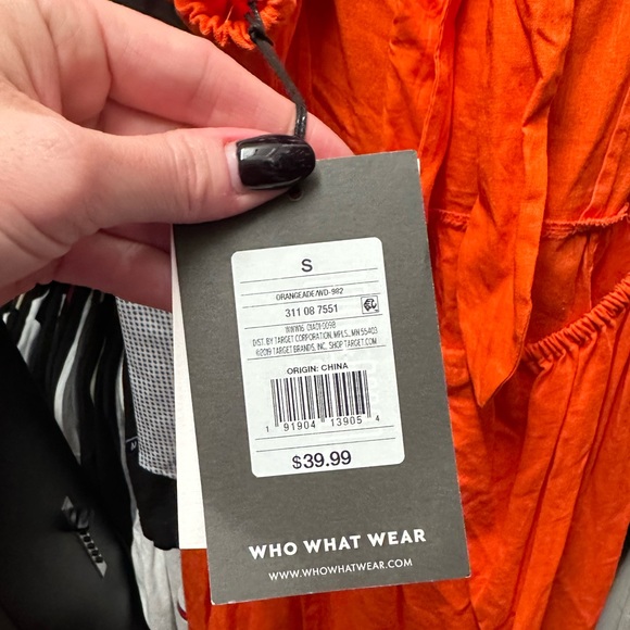 Orange Linen Maxi Dress with Open Back Tie - Picture 7 of 7